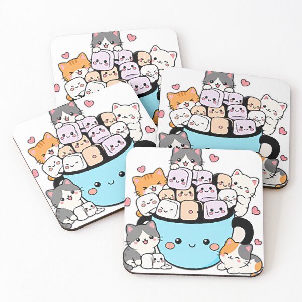 Item preview, girly mug full of cute cats and snacks  designed and sold by HomeyDay.