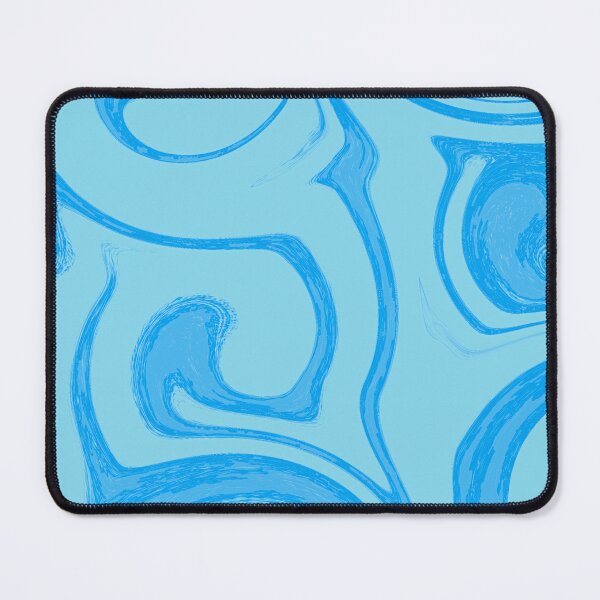 Item preview, Sky Blue Swirls - Bright Cyan Liquid Marble Fluid Art Pattern designed and sold by CaramelCo.