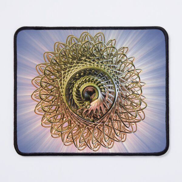Item preview, 3D Gold Metal Sphere - Abstract Art Vortex of Light - Geometric Poster designed and sold by Keltoi-art.