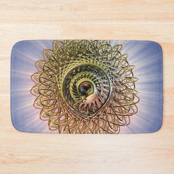 Item preview, 3D Gold Metal Sphere - Abstract Art Vortex of Light - Geometric Poster designed and sold by Keltoi-art.