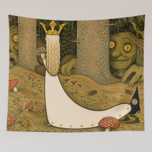 Item preview, Princess Daga and the Trolls by John Bauer - Art Nouveau Fantasy Troll Princess Illustration for Fairy Tale Lovers designed and sold by RickE.