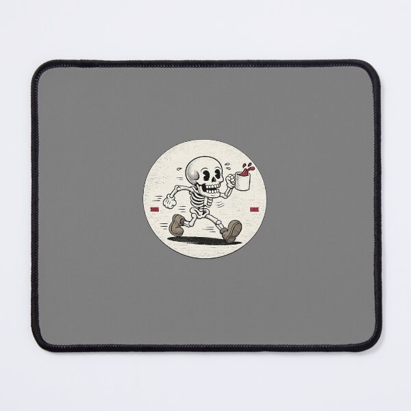 Item preview, Retro Cartoon Skeleton Running On Iced Coffee And Stress designed and sold by yachstudio.