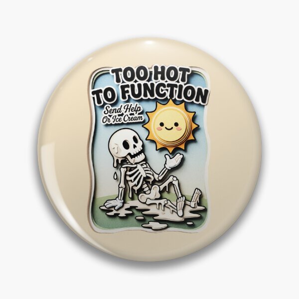 Item preview, Too Hot To Function Send Help Or Ice Cream Melting Skeleton  — Funny Summer Heat Graphic  designed and sold by SkTee2k.