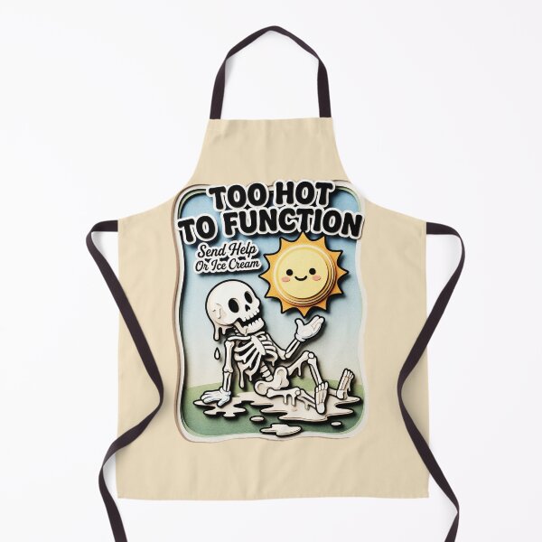 Item preview, Too Hot To Function Send Help Or Ice Cream Melting Skeleton  — Funny Summer Heat Graphic  designed and sold by SkTee2k.