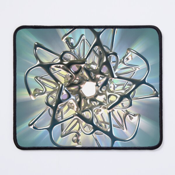 Item preview, 3D Cybernetic Structure - Silver Organic Digital Art - Tech Poster designed and sold by Keltoi-art.