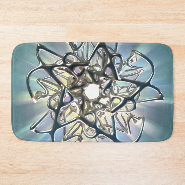 Item preview, 3D Cybernetic Structure - Silver Organic Digital Art - Tech Poster designed and sold by Keltoi-art.