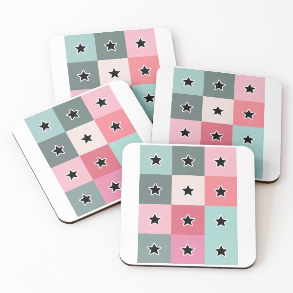 Item preview, Black  stars patchwork in pink designed and sold by uunaa.