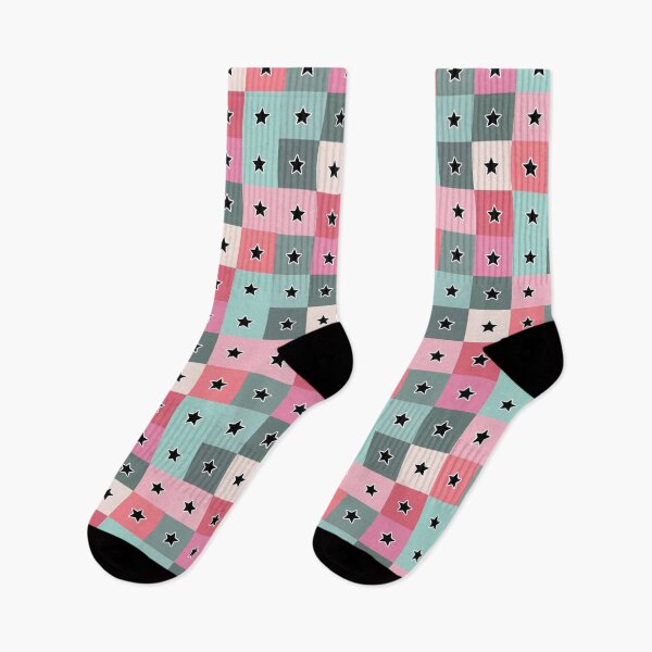 Item preview, Black  stars patchwork in pink designed and sold by uunaa.