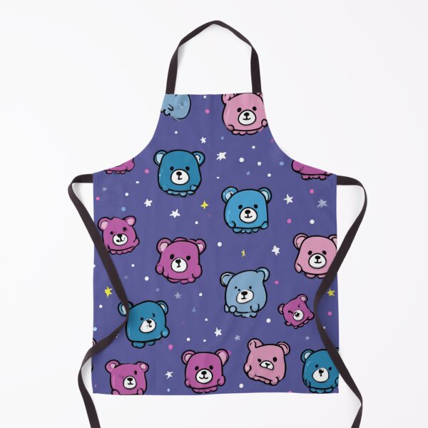 Item preview, Cute Blue Pink Bear Starry Sky Pattern designed and sold by NicolasGlowArt.