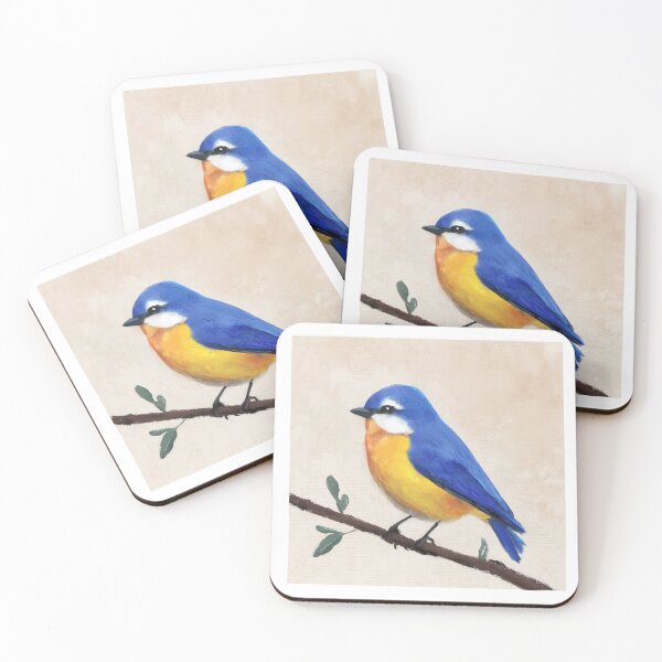 Item preview, Pipkin Bluebird  | Colorful Bird Art by Filora Atelier designed and sold by Filora Atelier | Bird Art.