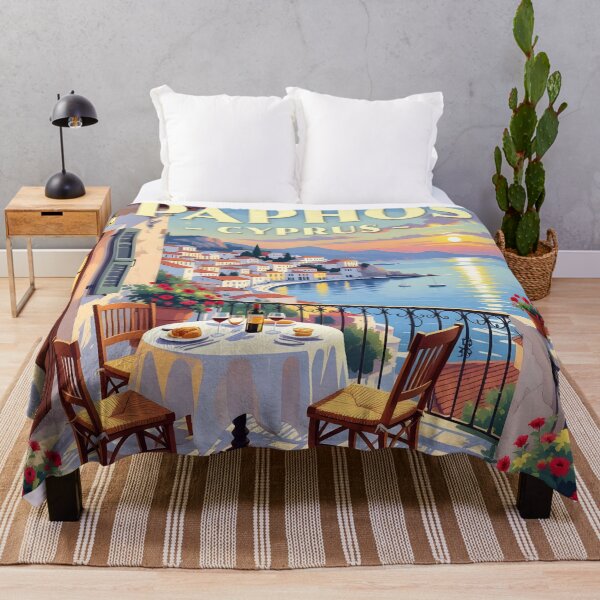 Item preview, Paphos, Cyprus: Vintage-Style Painterly Travel Poster designed and sold by LSVart.