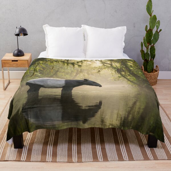 Item preview, Malayan Tapir in Misty Jungle River Oil Painting designed and sold by Quiet life.