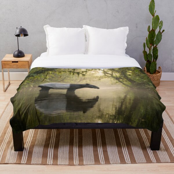 Item preview, Malayan Tapir in Misty Jungle River Oil Painting designed and sold by Quiet life.