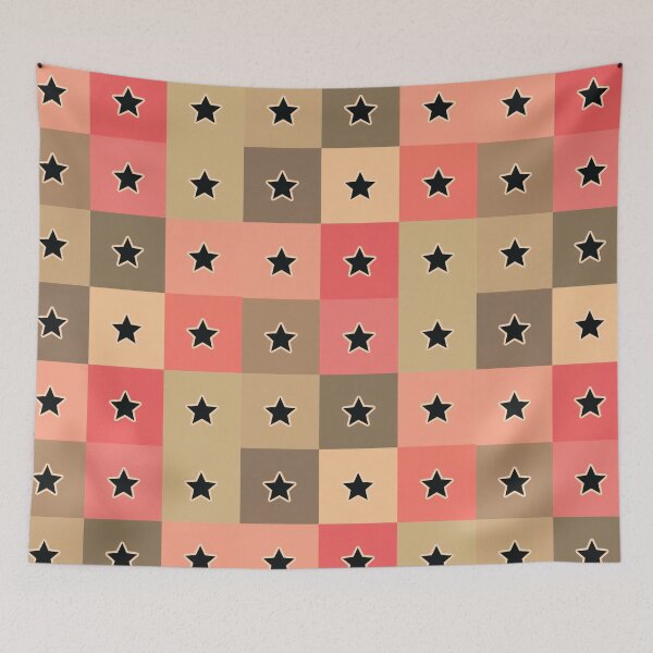 Item preview, Black  stars patchwork in beige designed and sold by uunaa.