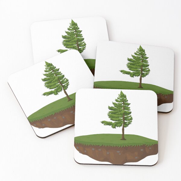 Item preview, Minimalist Floating Island Pine Tree Vector designed and sold by Divichan.