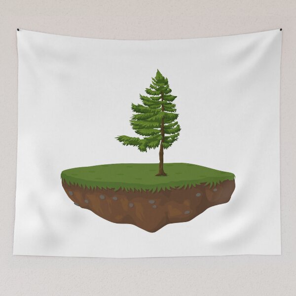 Item preview, Minimalist Floating Island Pine Tree Vector designed and sold by Divichan.