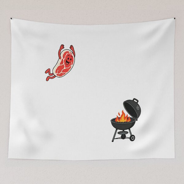 Item preview, Steak Diving Into Grill | Funny Summer BBQ Meat Lover Humor designed and sold by Alluka Brand.