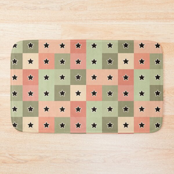 Item preview, Black  stars patchwork in khaki designed and sold by uunaa.