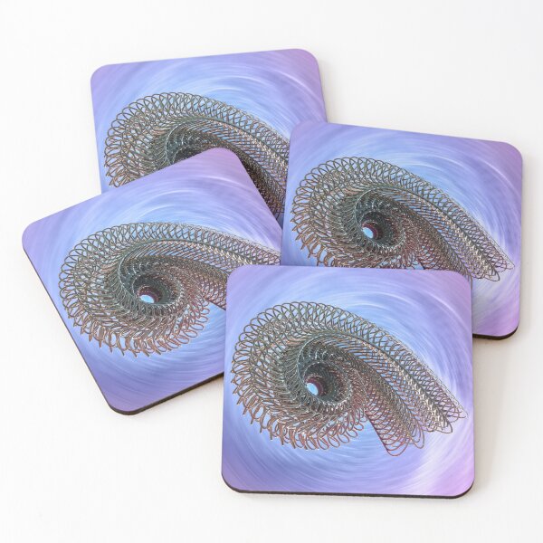 Item preview, Cybernetic Spiral - 3D Digital Art Purple Vortex - Tech Poster designed and sold by Keltoi-art.