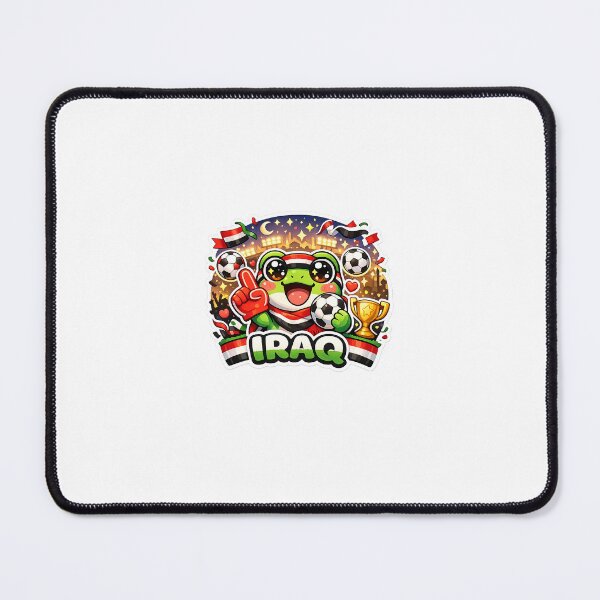 Item preview, Cute Kawaii Frog Football Fan Iraq Sticker designed and sold by Cozy404Lab.