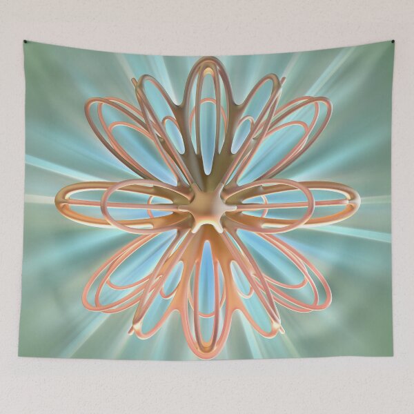 Item preview, 3D Radial Symmetry - Copper Flower Digital Art - Yoga Print designed and sold by Keltoi-art.