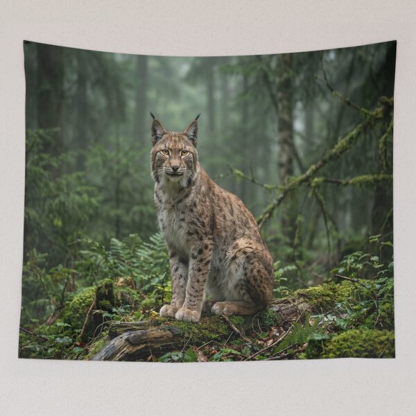Item preview, Majestic Lynx in Mossy Deep Forest designed and sold by Natural life.