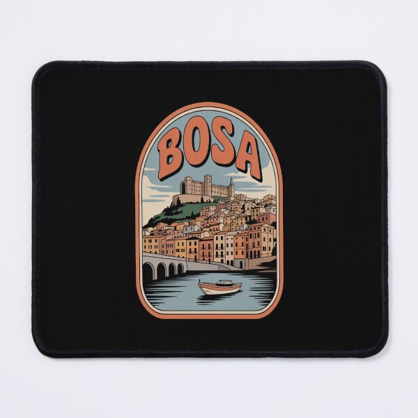 Item preview, Bosa Retro Sticker – Sardinia Italy Vintage Coastal River Travel Art designed and sold by stickercuffs.