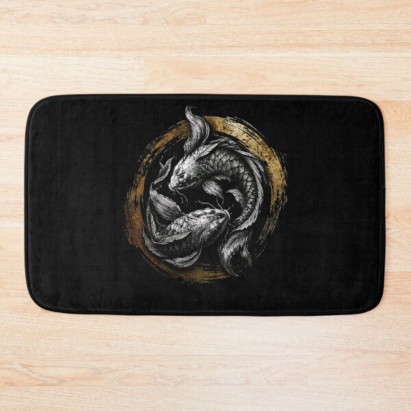 Item preview, Yin Yang Koi Fish Illustration with Japanese Ink Circle designed and sold by Exodoi.