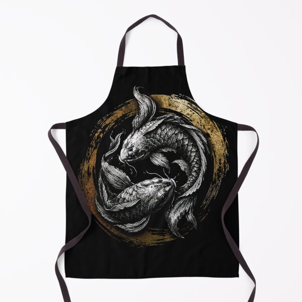 Item preview, Yin Yang Koi Fish Illustration with Japanese Ink Circle designed and sold by Exodoi.