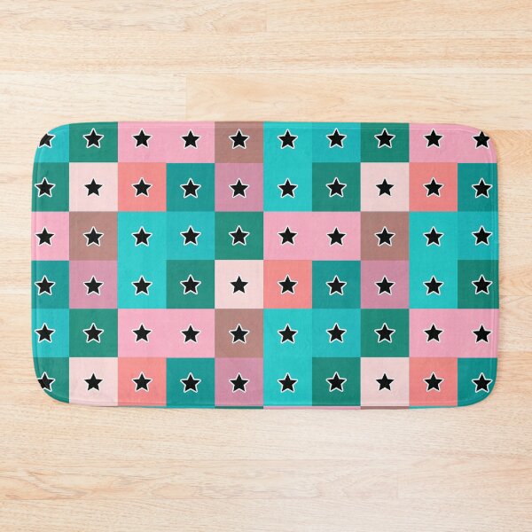 Item preview, Black  stars patchwork in turquoise designed and sold by uunaa.