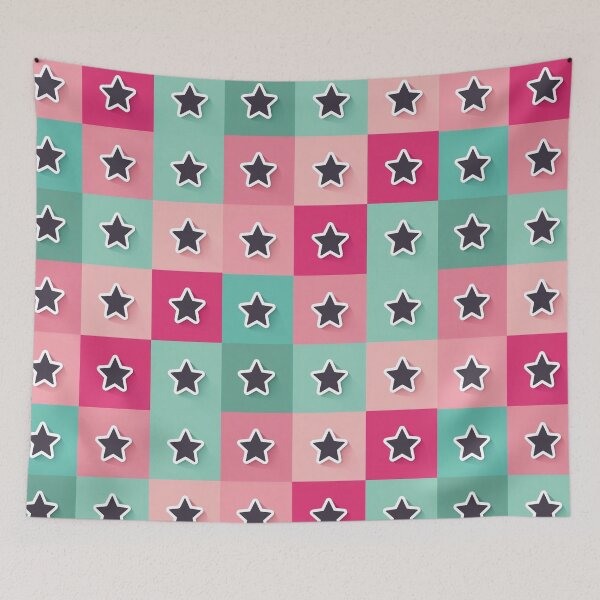 Item preview, Black  stars patchwork in green designed and sold by uunaa.