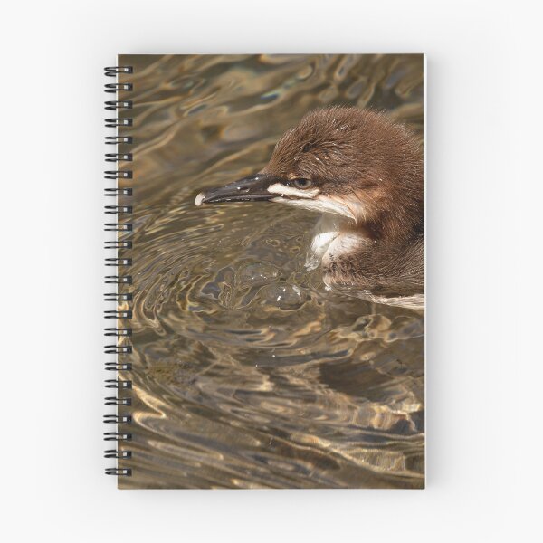 Item preview, Baby common merganser duck with dramatic reflections and ripples designed and sold by lisavonbiela.