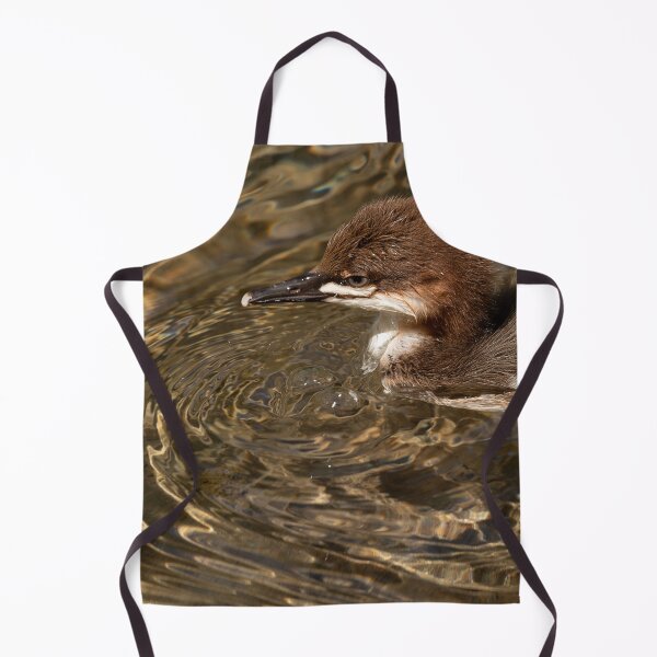 Item preview, Baby common merganser duck with dramatic reflections and ripples designed and sold by lisavonbiela.