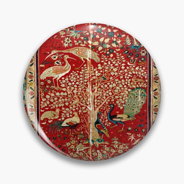 Item preview, Antique Safavid Persian Carpet with Bird Couples designed and sold by Vicky Brago-Mitchell®.