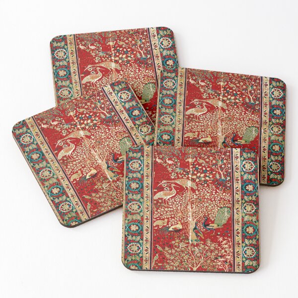 Item preview, Antique Safavid Persian Carpet with Bird Couples designed and sold by Vicky Brago-Mitchell®.