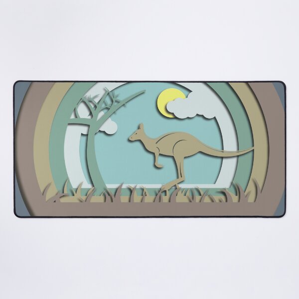 Item preview, Leaping Kangaroo - Vector Art Paper-cut Moon - Australian Print designed and sold by Keltoi-art.