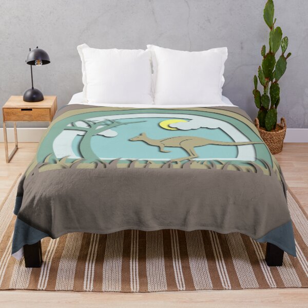 Item preview, Leaping Kangaroo - Vector Art Paper-cut Moon - Australian Print designed and sold by Keltoi-art.
