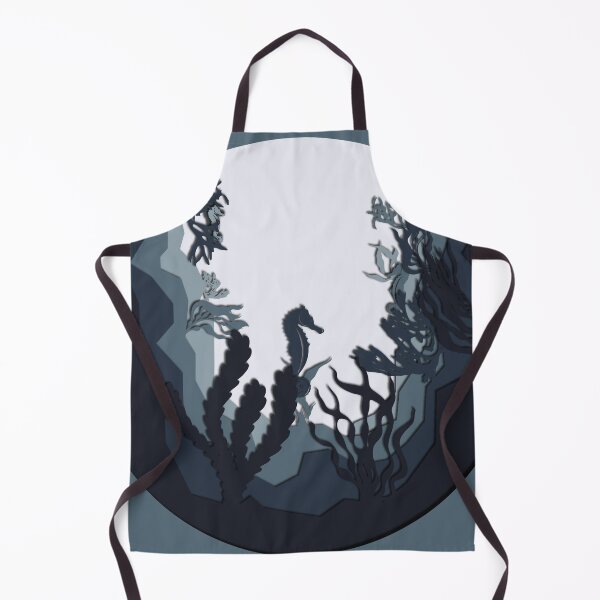 Item preview, Seahorse Ocean - Vector Illustration Paper-cut - Marine Poster designed and sold by Keltoi-art.