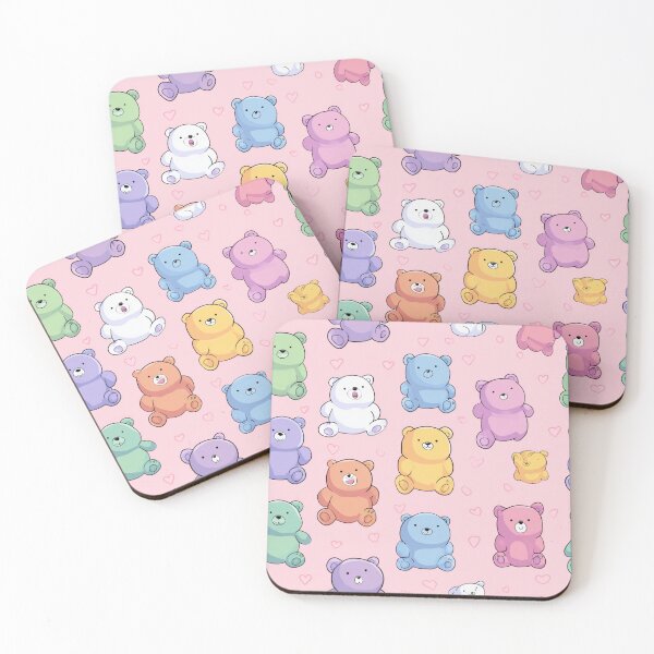 Item preview, Cute Pastel Teddy Bear Hearts Seamless Pattern designed and sold by NicolasGlowArt.