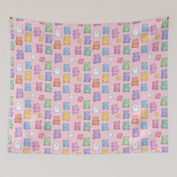 Item preview, Cute Pastel Teddy Bear Hearts Seamless Pattern designed and sold by NicolasGlowArt.