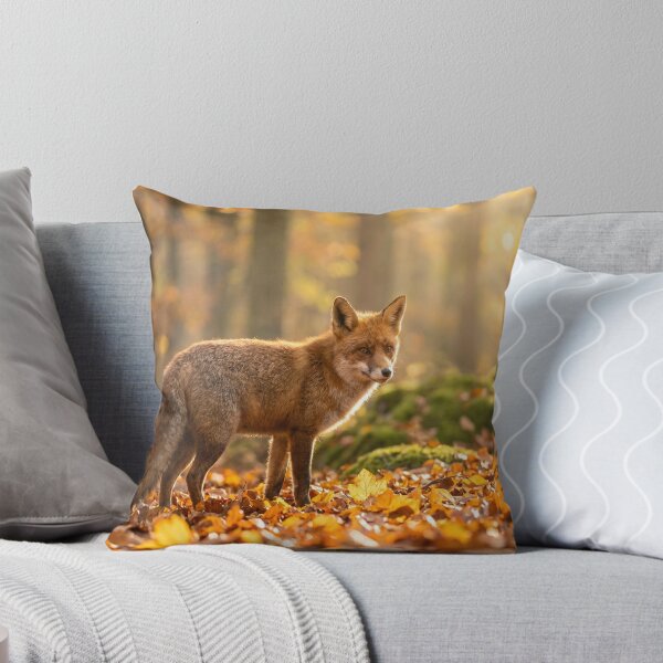 Item preview, Red Fox in Golden Autumn Forest Leaves designed and sold by Quiet life.