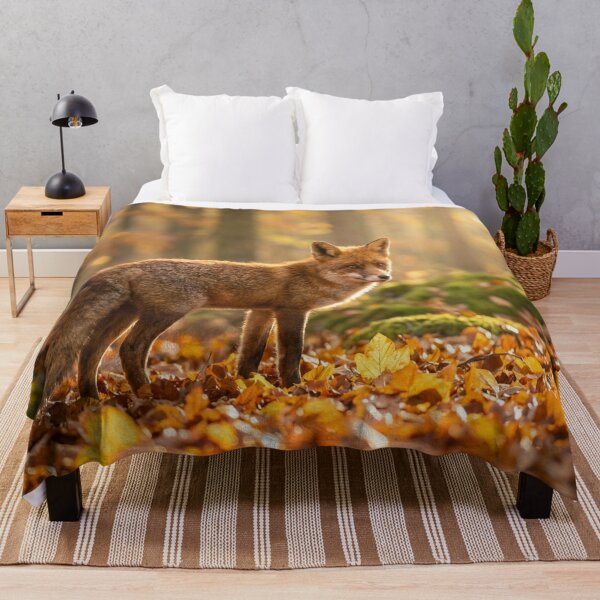 Item preview, Red Fox in Golden Autumn Forest Leaves designed and sold by Quiet life.