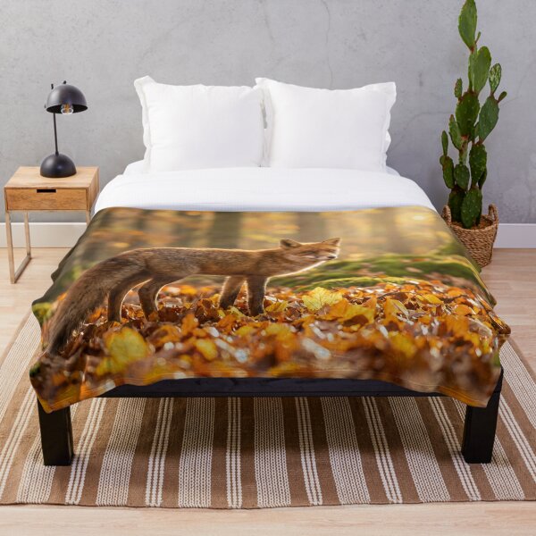 Item preview, Red Fox in Golden Autumn Forest Leaves designed and sold by Quiet life.