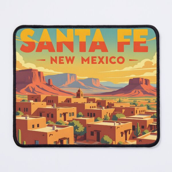 Item preview, Santa Fe, New Mexico, USA: Vintage-Style Painterly Travel Poster designed and sold by LSVart.