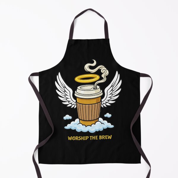 Item preview, Worship The Brew Funny Coffee Angel Wings T-Shirt designed and sold by how-is-design.