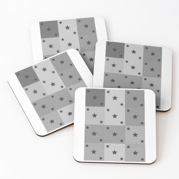 Item preview, Little black stars patchwork in gray designed and sold by uunaa.