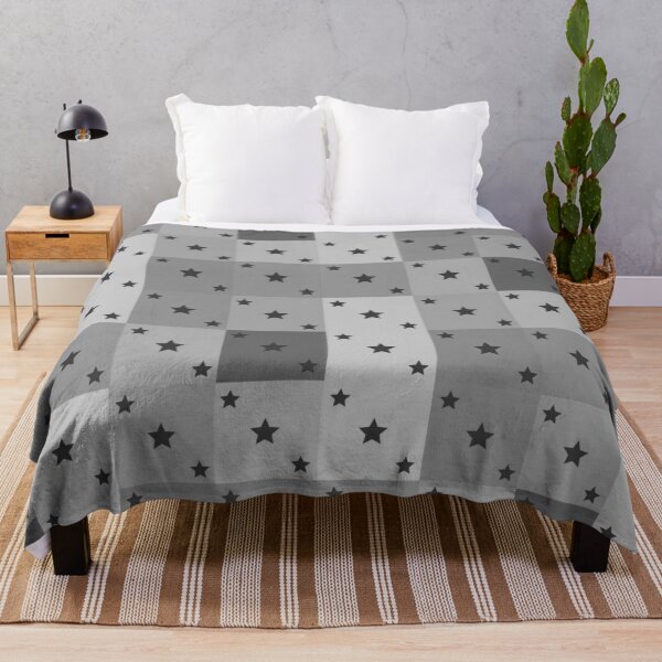 Item preview, Little black stars patchwork in gray designed and sold by uunaa.