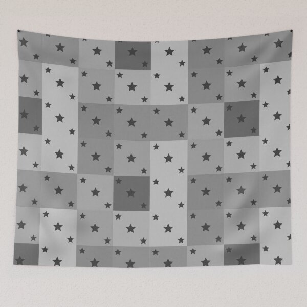 Item preview, Little black stars patchwork in gray designed and sold by uunaa.