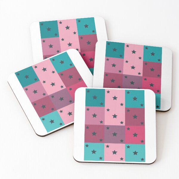 Item preview, Little black stars patchwork in pink designed and sold by uunaa.