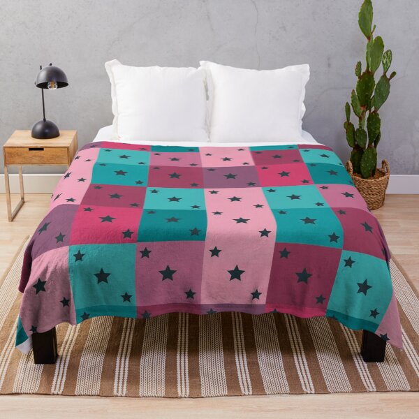 Item preview, Little black stars patchwork in pink designed and sold by uunaa.